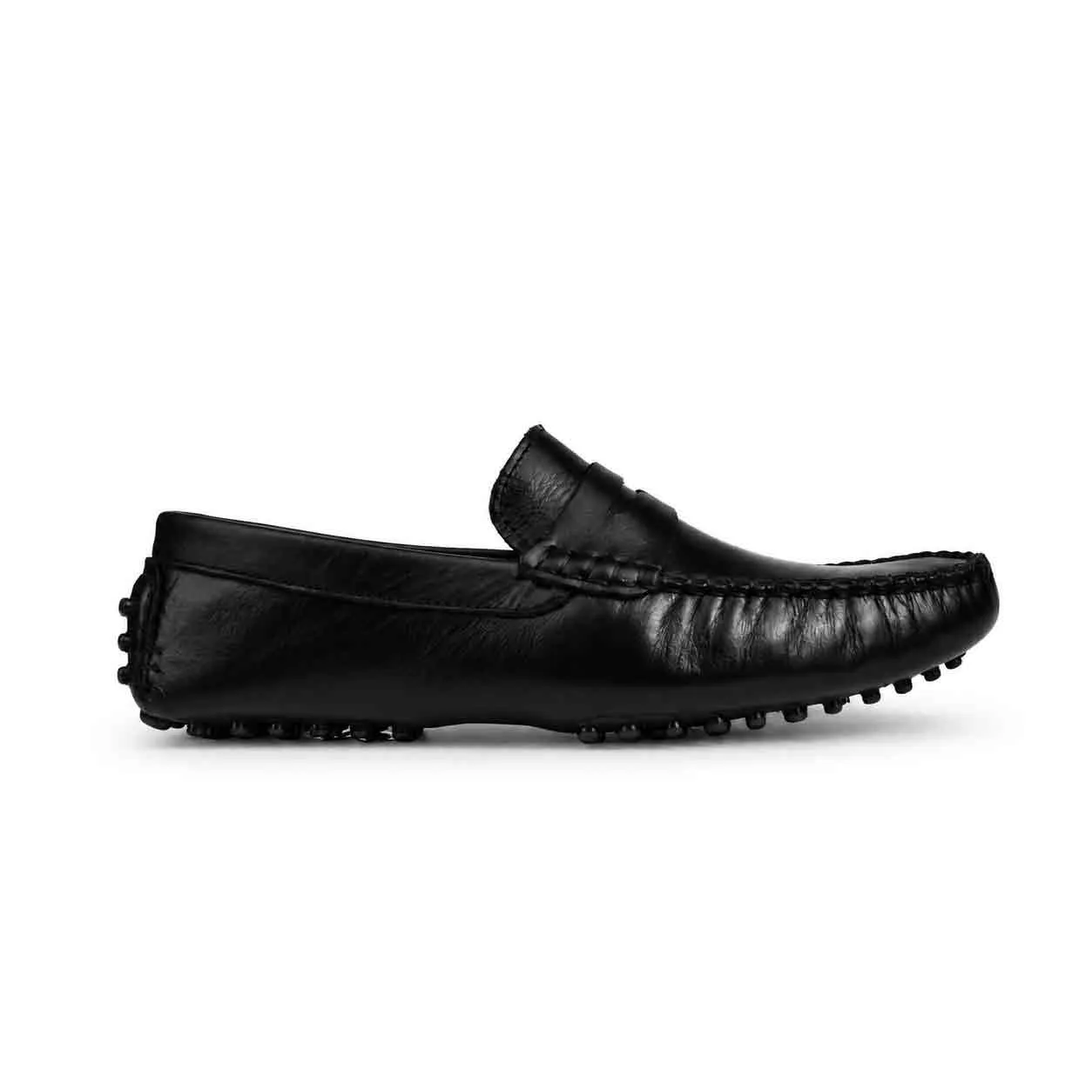 Moccasin pour homme confort 003-5 noir cuir  miniature